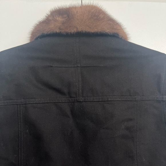 Givenchy Black Denim Cape/Poncho/Coat w/Mink Collar - Picture 7 of 16